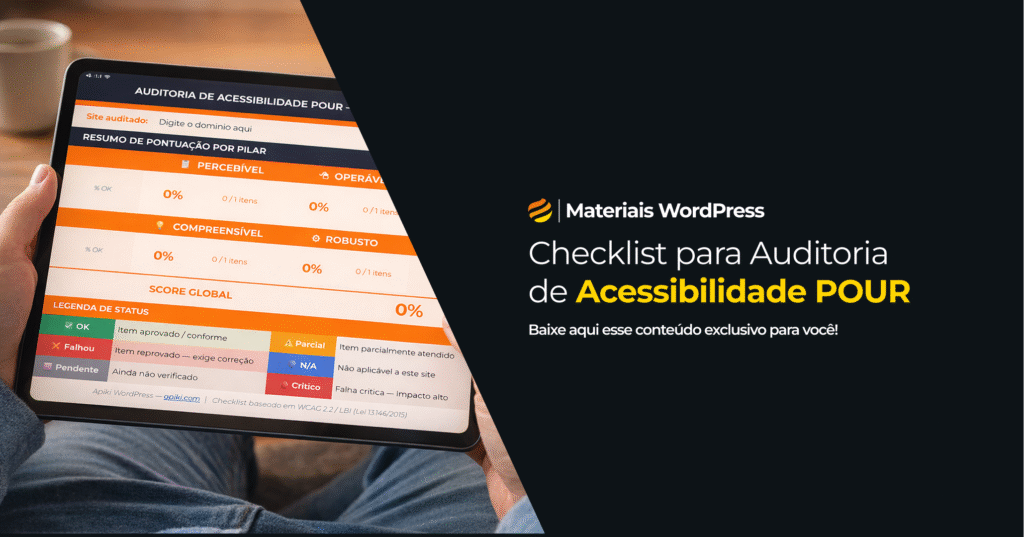 Capa Checklist para Auditoria de Acessibilidade POUR