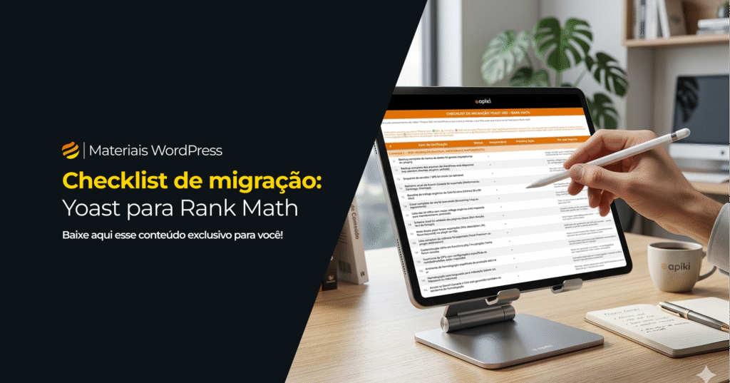 Capa Checklist de migracao Yoast para Rank Math​ 2